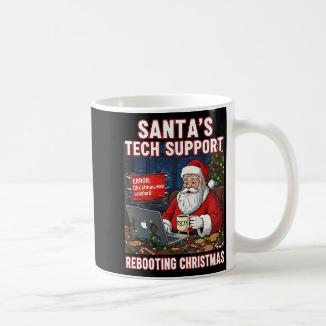 Jultomten teknisk support startar om julen Roligt  Kaffemugg (Höger)