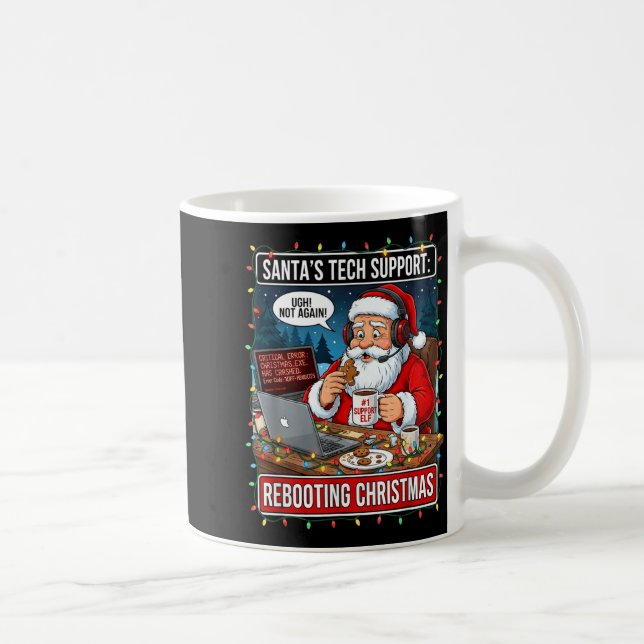 Jultomten tekniska support_ Startar om julen Rolig Kaffemugg (Höger)