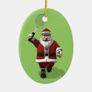jultomten Tennis Player Julgransprydnad Keramik