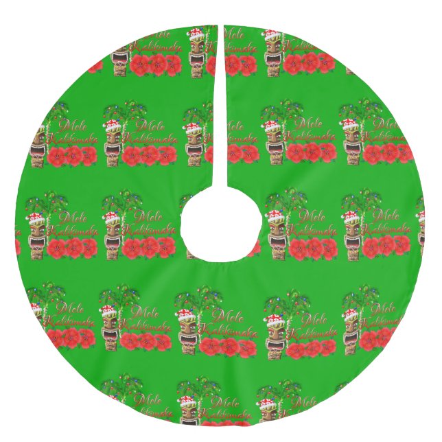 Jultomten Tiki Mele Kalikimaka Julgransmatta Borstad Polyester (Framsidan)