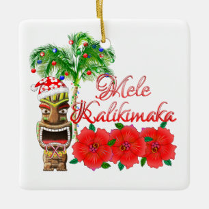 Jultomten Tiki Mele Kalikimaka Julgransprydnad Keramik