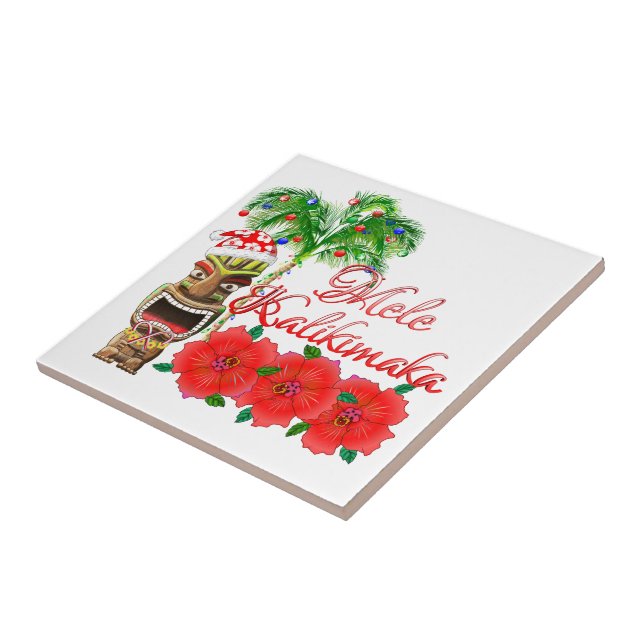 Jultomten Tiki Mele Kalikimaka Kakelplatta (Sidan)