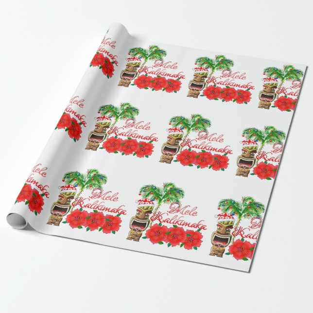 Jultomten Tiki Mele Kalikimaka Presentpapper (Utrullad)