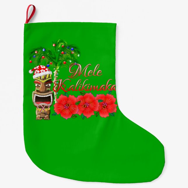 Jultomten Tiki Mele Kalikimaka Stor Julstrumpa (Framsidan)