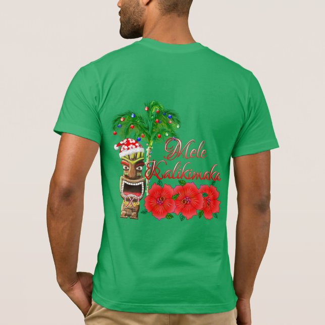 Jultomten Tiki Mele Kalikimaka T Shirt (Baksida)
