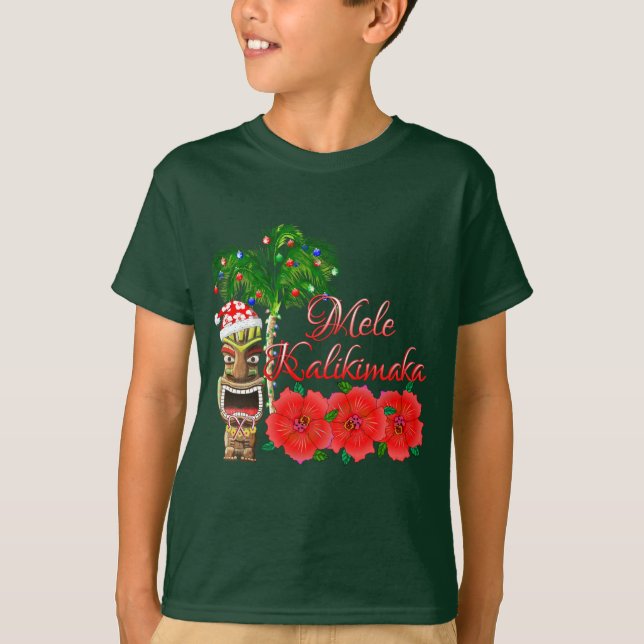 Jultomten Tiki Mele Kalikimaka Tee (Framsida)