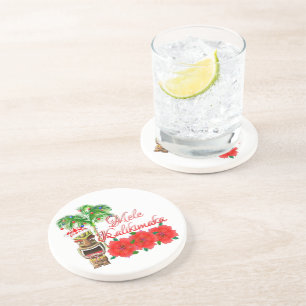 Jultomten Tiki Mele Kalikimaka Underlägg Sandsten