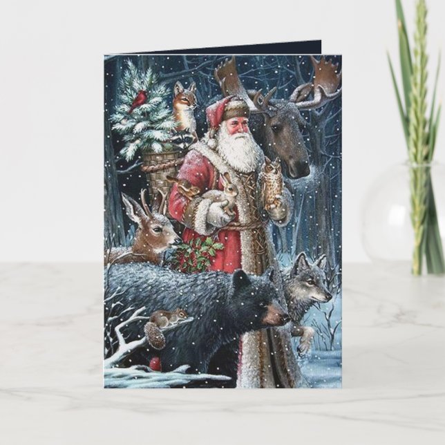 jultomten tillför känslor helgkort (Framsida)