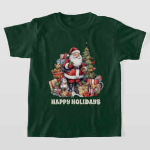 jultomten tillsätter textens vattenfärg t shirt