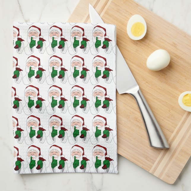 Jultomten Towel Anpassningsbar Helgdag Tea Towels Kökshandduk (Vikt i Fjärdedel)
