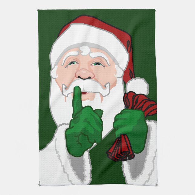 Jultomten Towel Anpassningsbar Helgdag Tea Towels Kökshandduk (Vertikal)