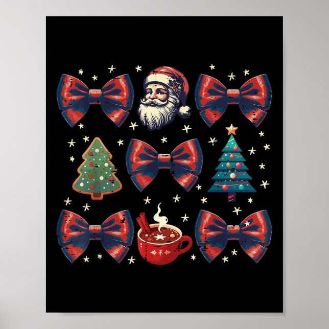 Jultomten Träd Coquette Bow Julafton Boys Kids Poster (Framsidan)