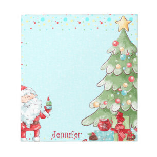 Jultomten & Träd Whimsique w Namn Gift Anteckningsblock