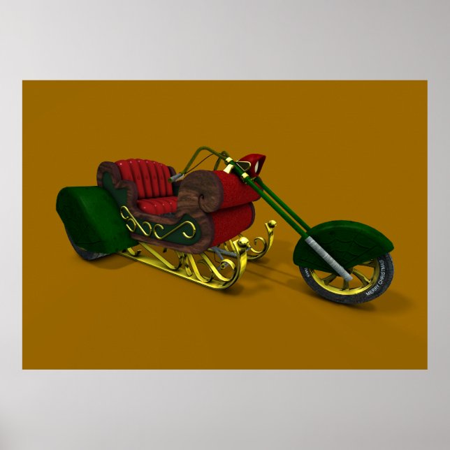 Jultomten Trike Sledge Poster (Framsidan)