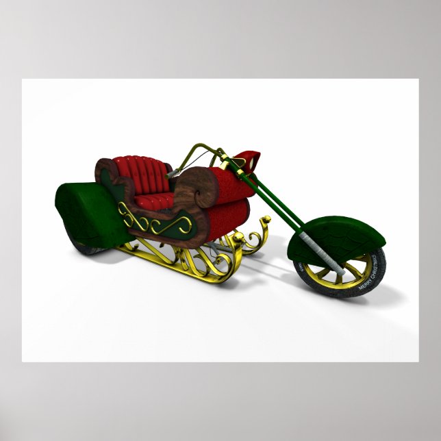 Jultomten Trike Sledge Poster (Framsidan)