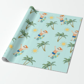 Jultomten Tropical Beach Sommar Presentpapper