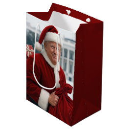 Jultomten-trump med röd gift-flagga