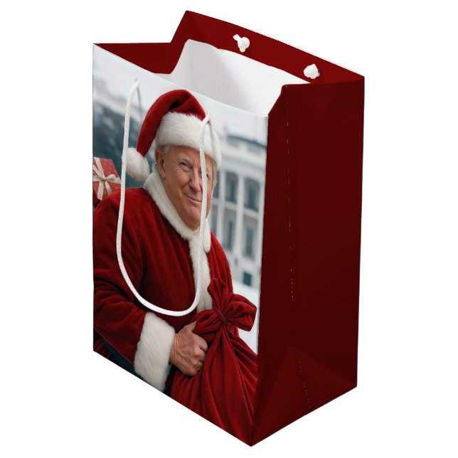Jultomten-trump med röd gift-flagga (Framsidan Vinklad)