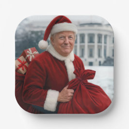 Jultomten-trump med röd gift-flagga