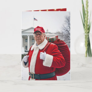 Jultomten-trump med rött gift-säck kort