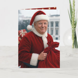 Jultomten-trump med rött gift-säck kort