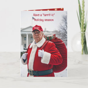 Jultomten-trump med rött gift-säck kort