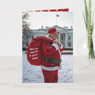 Jultomten-trump med rött gift-säck kort