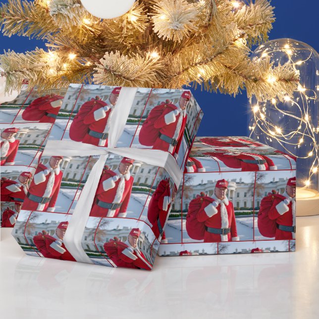 Jultomten-trump med rött gift-säck presentpapper (Helgdagar)