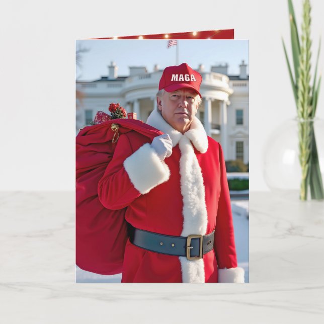 Jultomten-trump med rött sack kort (Framsida)