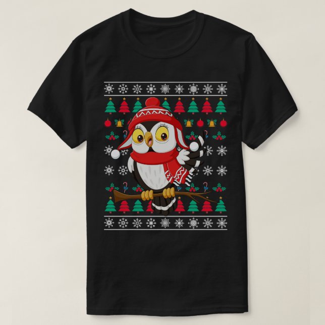 Jultomten Uggla God jul T Shirt (Design framsida)
