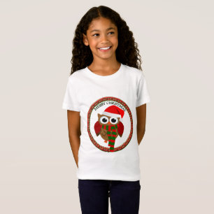 Jultomten Uggla med röd och vit halsduk och hatt T Shirt