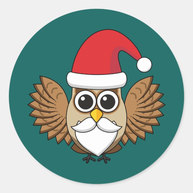 Jultomten Uggla Runt Klistermärke (Framsida)