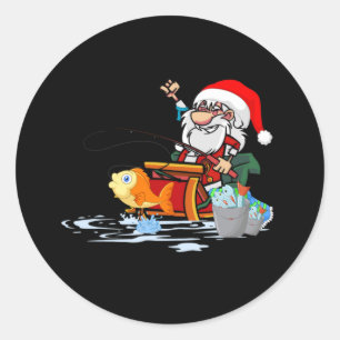 Jultomten under jul runt klistermärke