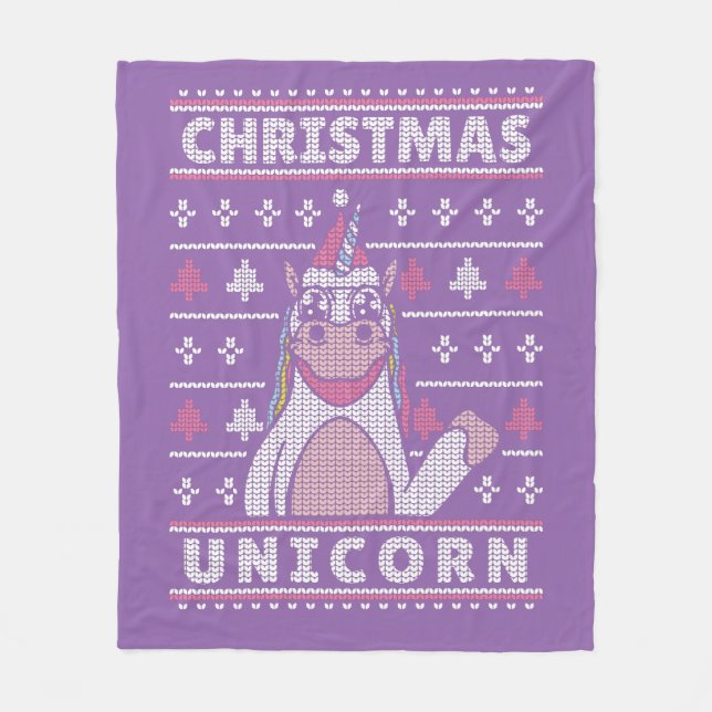 jultomten unicorn christmas fleecefilt (Framsidan)