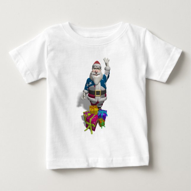 JULTOMTEN USA FLAGGA JACKA TEE SHIRT (Framsida)