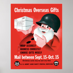Jultomten - utländska gåvor för jul poster