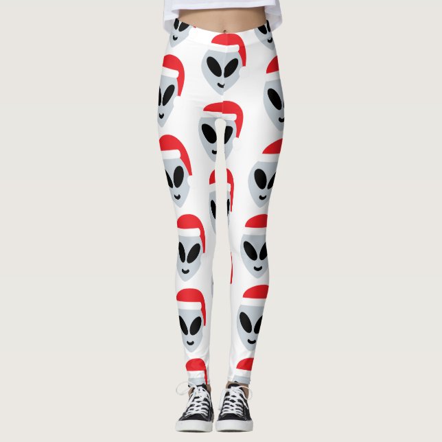 jultomten utomjordiska emoji-lag leggings (Framsida)
