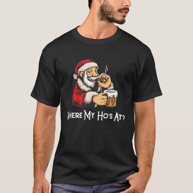 Jultomten var mitt hos på jul t shirt (Framsida)
