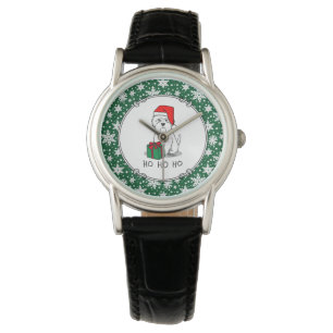 Jultomten Väster Highland White Terrier Westie Armbandsur