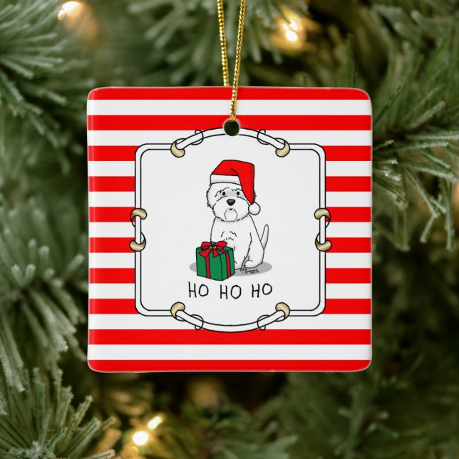 Jultomten Väster Highland White Terrier Westie Julgransprydnad Keramik (Träd)