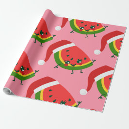 jultomten vattenmelon rosa christmas presentpapper