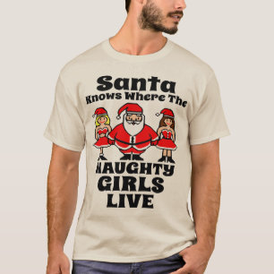 Jultomten vet den stygga skjortan för flickor T Tee Shirt