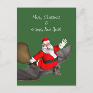 Jultomten vid flygning Fladdermus Helg Vykort
