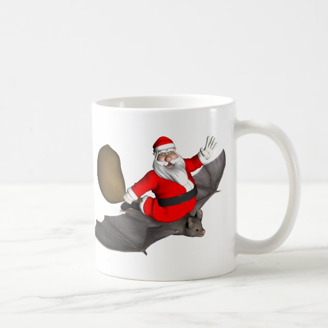 Jultomten vid flygning Fladdermus Kaffemugg (Höger)