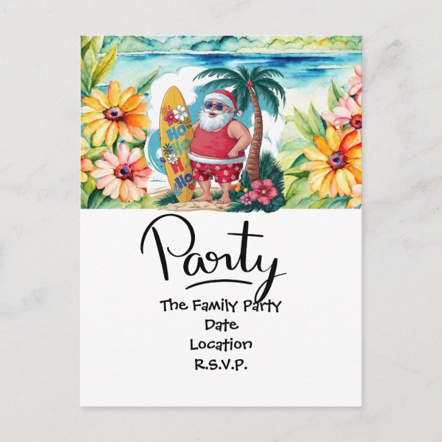 JULTOMTEN vid Hawaii Beach till jul Helg Vykort (Framsida)