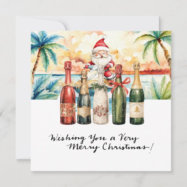 JULTOMTEN vid Hawaii Beach till jul Julkort (Framsida)