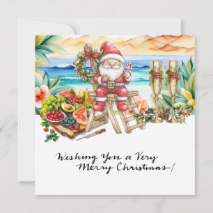 JULTOMTEN vid Hawaii Beach till jul Julkort
