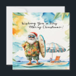 JULTOMTEN vid Hawaii Beach till jul Julkort<br><div class="desc">Skicka varmt helgdag önskemål med en aning tropisk charm! Det här festliga hälsningskortet har Jultomten på en vacker hawaiisk strand, jultomten ger en unik fläkt till dina julhälsningar. Inuti hittar du ett muntert budskap som önskar dina kära ett God jul och ett Gott nytt år! Perfekt för vänner och familj...</div>