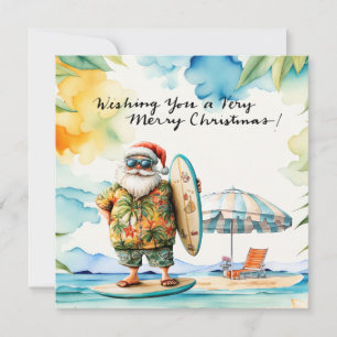 JULTOMTEN vid Hawaii Beach till jul Julkort