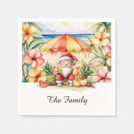 JULTOMTEN vid Hawaii Beach till jul Pappersservett